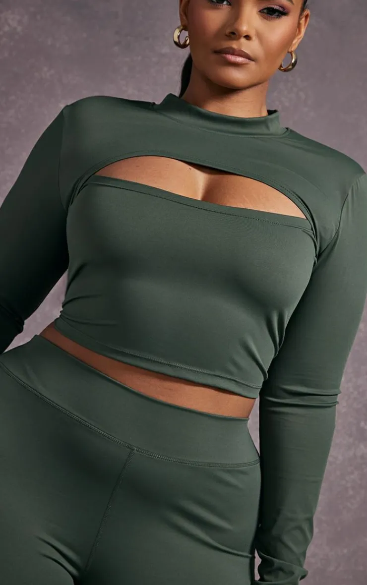 PrettyLittleThing Workout Tops*Plus Cut Out Detail Active Top