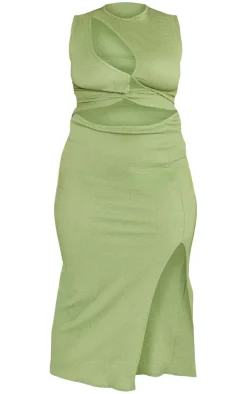 Plus Cut Out Front Bodycon Midi Dress-PrettyLittleThing Outlet
