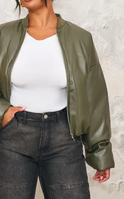 PrettyLittleThing Bomber Jackets*Plus Faux Leather Oversized Bomber Jacket