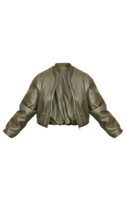PrettyLittleThing Bomber Jackets*Plus Faux Leather Oversized Bomber Jacket