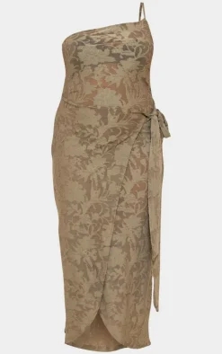 Plus Floral Tie Side Midi Dress-PrettyLittleThing Discount