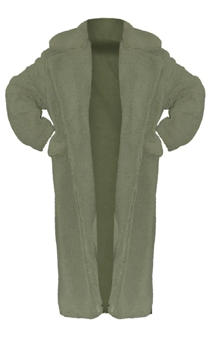 PrettyLittleThing Winter Coats & Jackets*Plus Longline Borg Coat