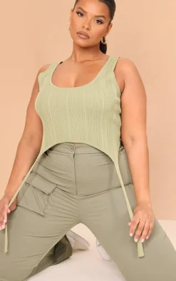 Plus Khaki Pocket Front Cargo Pants