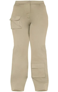 Plus Khaki Pocket Front Cargo Pants