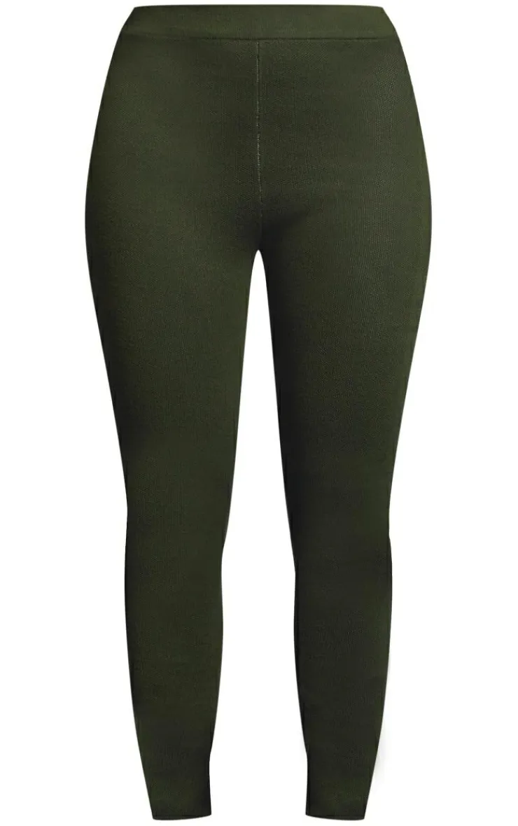 PrettyLittleThing Ski Outfits*Plus Side Panel Lines Ski Knitted Base Layer Leggings