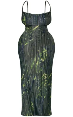 Plus Zebra Printed Plisse Cowl Neck Maxi Dress-PrettyLittleThing Sale