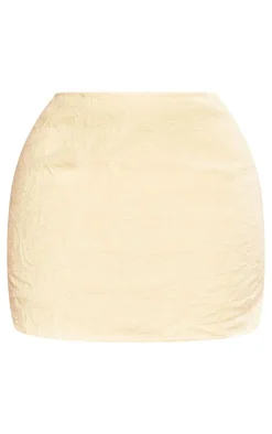 Clearance PrettyLittleThing Plus Textured Mini Skirt Lemon