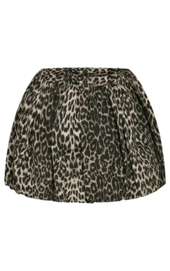 PrettyLittleThing Christmas Shop*Plus Print Puffball Denim Mini Skirt