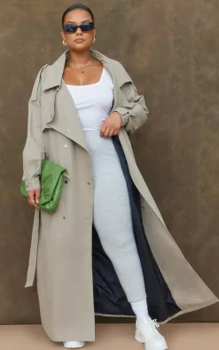 PrettyLittleThing Trench Coats*Plus Popper Detail Trench Coat