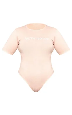Outlet PrettyLittleThing Plus Short Sleeve Bodysuit Light Pink