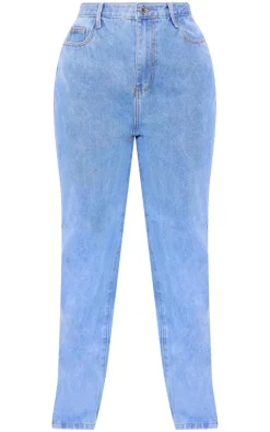 Plus Light Wash Split Hem Jeans