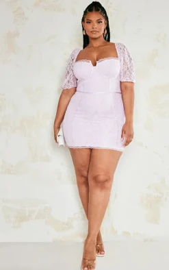 Plus Lace Cup Detail Bodycon Dress-PrettyLittleThing Outlet