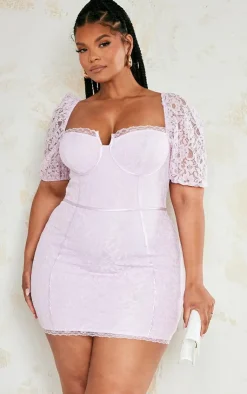 Plus Lace Cup Detail Bodycon Dress-PrettyLittleThing Outlet