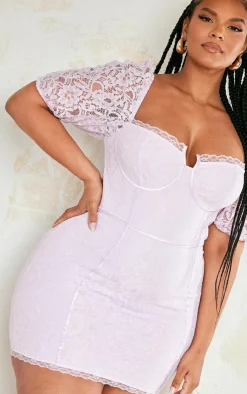 Plus Lace Cup Detail Bodycon Dress-PrettyLittleThing Outlet