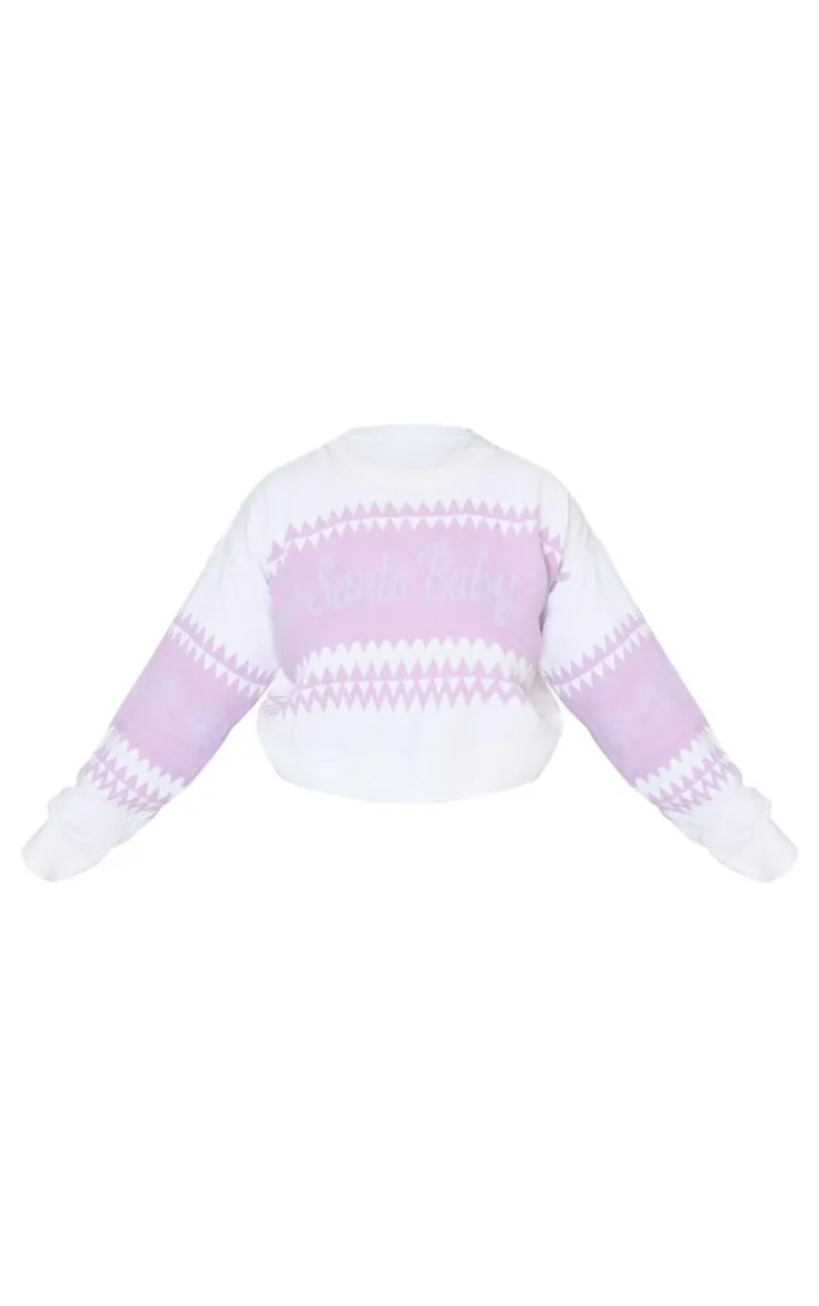 PrettyLittleThing Sweaters*Plus Santa Baby Cropped Christmas Sweater