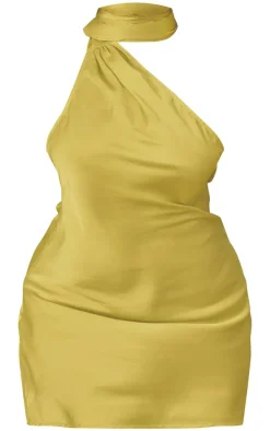 Plus Satin Scarf Detail Bodycon Dress-PrettyLittleThing Sale