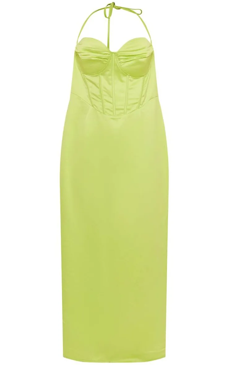 Plus Tie Neck Corset Maxi Dress-PrettyLittleThing Best