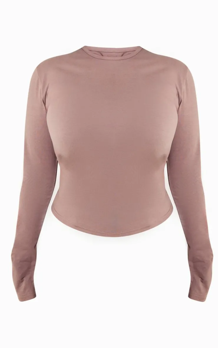 PrettyLittleThing T-Shirts*Plus Premium Cotton Long Sleeve Fitted T-shirt