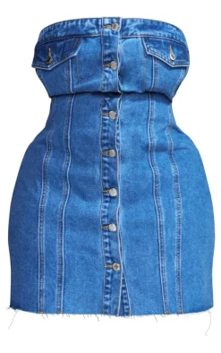 Plus Corset Button Up Bodycon Dress-PrettyLittleThing Discount
