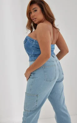 PrettyLittleThing Corsets*Plus Corset Button Up Crop Top