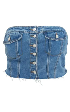 PrettyLittleThing Corsets*Plus Corset Button Up Crop Top