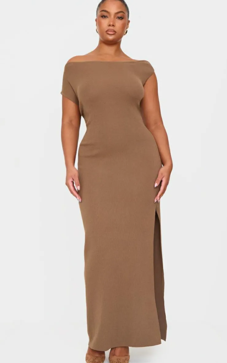 Plus Fine Knit Maxi Dress-PrettyLittleThing Clearance