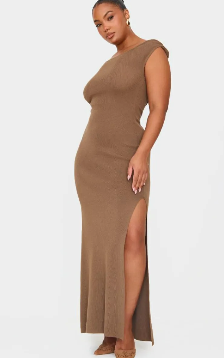 Plus Fine Knit Maxi Dress-PrettyLittleThing Clearance