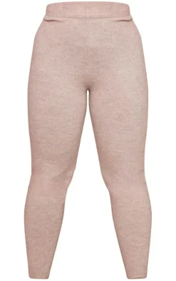 Outlet PrettyLittleThing Plus Marl Knit Leggings Mocha