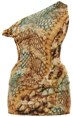 Plus Abstract Snake Print Double Layer Slinky Bodycon Dress-PrettyLittleThing Discount