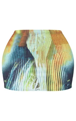PrettyLittleThing Plus Body Print Low Rise Micro Mini Skirt Multi