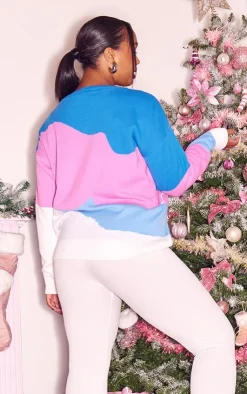 PrettyLittleThing Oversized Sweaters*Plus Landscape Oversized Christmas Sweater