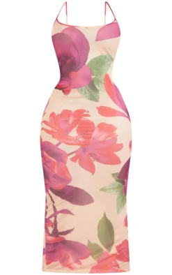 Plus Print Mesh Maxi Dress-PrettyLittleThing Discount