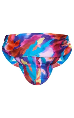 Sale PrettyLittleThing Plus Printed Asymmetric Bardot Corset Multi
