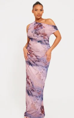 Plus Printed Mesh Midi Dress-PrettyLittleThing Best