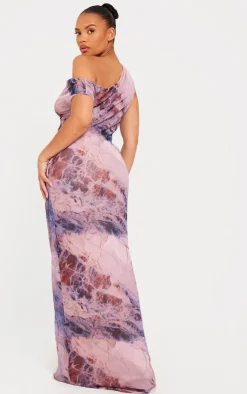 Plus Printed Mesh Midi Dress-PrettyLittleThing Best