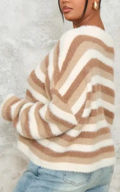 PrettyLittleThing Sweaters*Plus Tonal Pinstripe Detail Sweater
