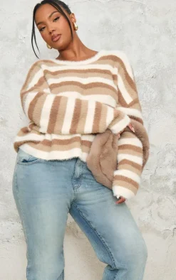 PrettyLittleThing Sweaters*Plus Tonal Pinstripe Detail Sweater