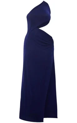 Plus Acetate One Shoulder Cut Out Midi Dress-PrettyLittleThing New