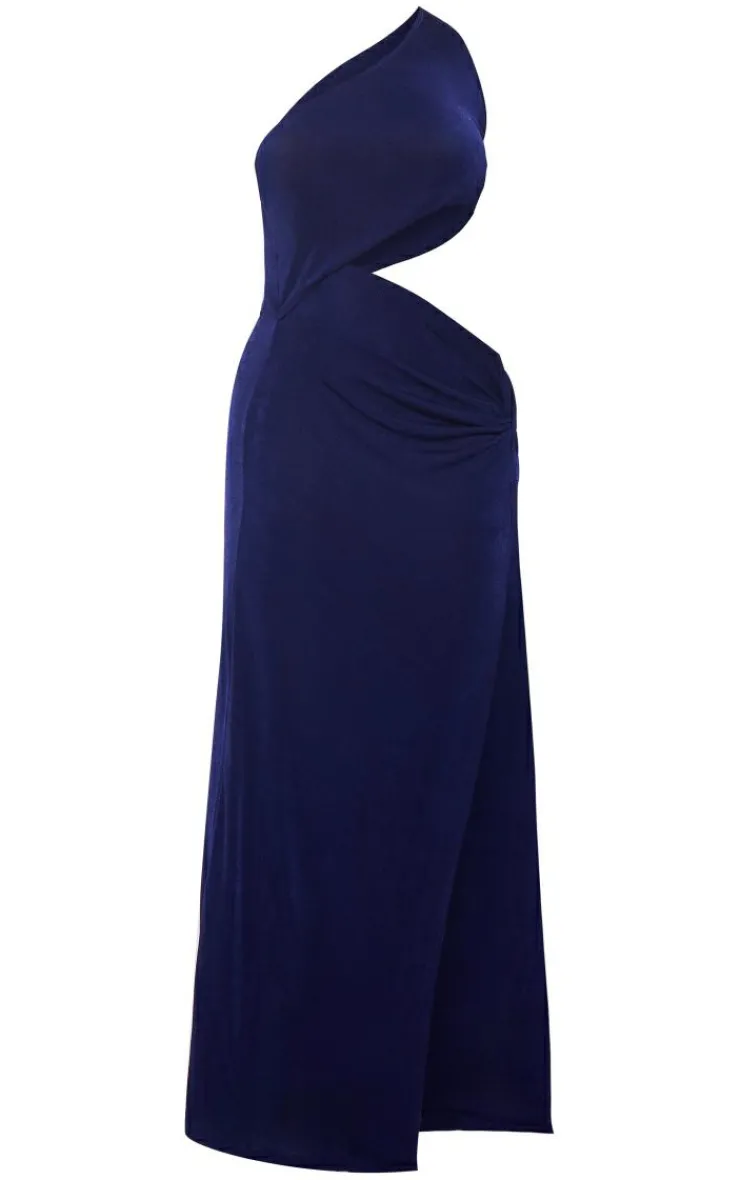 Plus Acetate One Shoulder Cut Out Midi Dress-PrettyLittleThing New