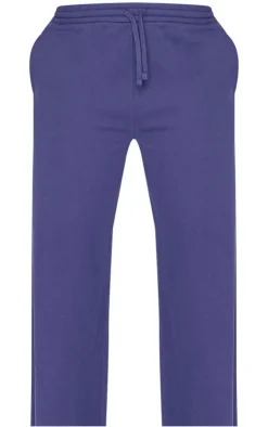 New PrettyLittleThing Plus Premium Wide Leg Sweat Sweatpants Navy