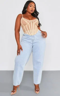 PrettyLittleThing Corsets*Plus Diamante Trim Mesh Corset