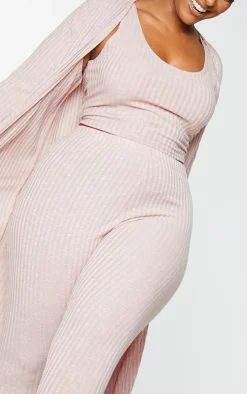 New PrettyLittleThing Plus Knitted 3 Piece Legging Set Oatmeal