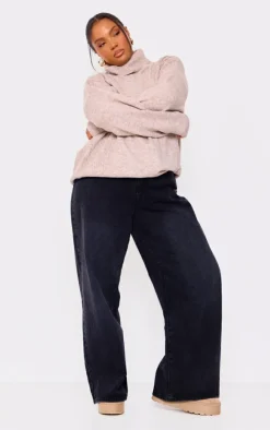 PrettyLittleThing Sweaters*Plus Knitted Slouchy Roll Neck Sweater