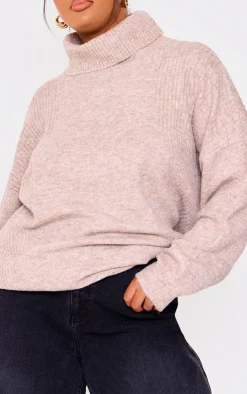 PrettyLittleThing Sweaters*Plus Knitted Slouchy Roll Neck Sweater