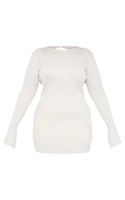 Plus Rib Knit Open Back Mini Dress-PrettyLittleThing Best