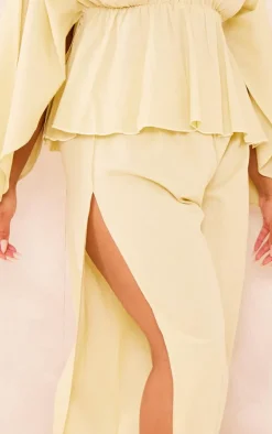 Best PrettyLittleThing Plus Linen Look Drape Detail Pants Olive