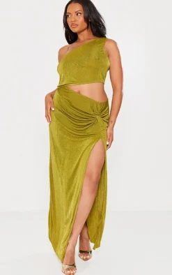 Plus Slinky Asymmetric Shoulder Cut Out Maxi Dress-PrettyLittleThing Discount