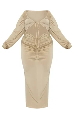 Plus Slinky Cut Out Ruched Maxi Dress-PrettyLittleThing Best