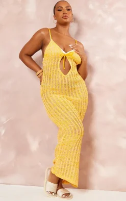 Plus Knitted Cut Out Maxi Dress-PrettyLittleThing Best