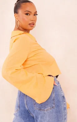 PrettyLittleThing Shirts*Plus Linen Look Long Sleeve Shirt